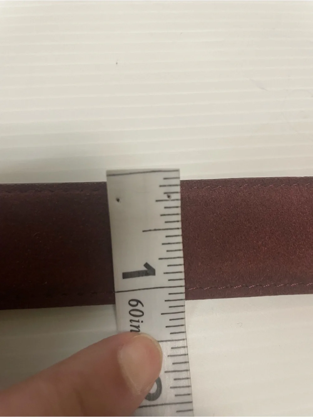 Jay Butler Maroon Suede Leather Belt Size 36